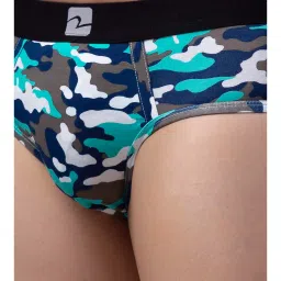 UnderJeans by Spykar Blue & Grey Printed Briefs - Pack of 2 image 4