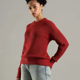 Tommy Hilfiger Red Cotton Regular Fit Sweater image 3