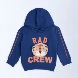 HOP Kids by Westside Navy Animal Design Cotton-Blend Hoodie-image-77
