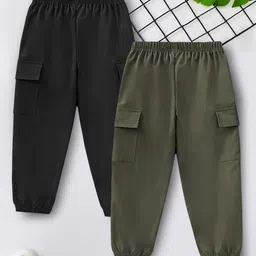 YK X Trampoline Kids Pack Of 2 Cotton Relaxed Fit Mid-Rise Joggers-picture-48