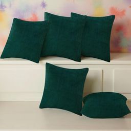 IVAZA Green Set of 5 Velvet Square Cushion Covers-picture-9