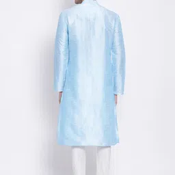 here&now x sanwara Sanwara Men Turquoise Blue & Off-White Solid Kurta with Churidar image 2