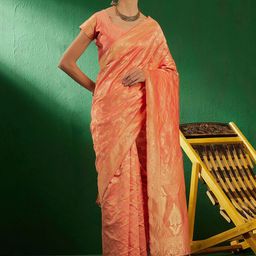 MANVAA Woven Design Zari Silk Blend Designer Banarasi Saree-picture-44