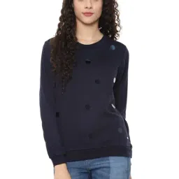 Solly by Allen Solly Navy Printed Sweatshirt-image-85