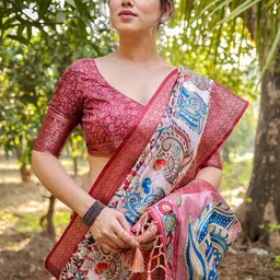 MAHARANI COUTURE Ethnic Motifs Jamdani Saree image 4