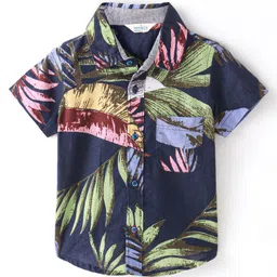 INFINITY Half Sleeves Leaves Printed Shirt - Multi Color-picture-23