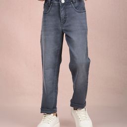 CRIMSOUNE CLUB Cotton Mild Washed Jeans - Grey-picture-1