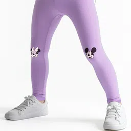 Nautinati Knit Disney Mickey & Friends Featuring Characters Printed Leggings - Purple-picture-14