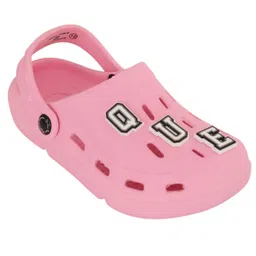 Yellow Bee Queen Letters Applique Detailed Perforated Slingback Clogs - Pink image 3