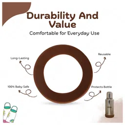 Adore Dr.Feed Bestie! The Silicon Base for Dr.Feed Wide Neck Bottles- Earthen Brown Pack of 2 image 2