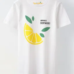 SPUNKIES Girls Typography Printed Applique T-shirt-image-9