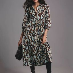 R.Code by The Roadster Life Co. Women Abstract Print Puff Sleeve Fit & Flare Midi Dress-picture-20