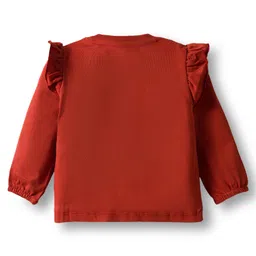 Doodle Poodle 100% Cotton Single Jersey Knit Full Sleeves Top & Lounge Pant Set With Unicorn Print - Light Brown image 3