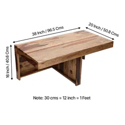 Ikiriya Irish Sheesham Wood Accent Coffee Table Set / Center Table / Sofa Table with 2 Stools in Teak Finish with Jute Beige Cushions image 3