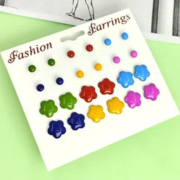 Honbon 12 Pair Circular Studs Earring-picture-10