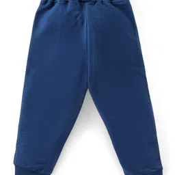 Babyhug Cotton Knit Full Sleeves T-Shirt & Lounge Pant Set Coat Print- Navy Blue image 5