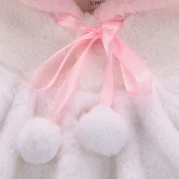 Mark & Mia Full Sleeves Fur Solid Hooded Winter Jacket With Ear Applique - White image 5