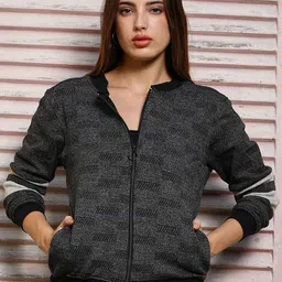 Campus Sutra Women Colourblocked Lightweight Bomber Jacket-image-78