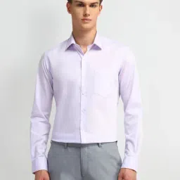 Arrow Light Lavender Cotton Slim Fit Shirt-image-97