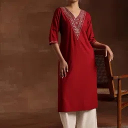 Libas Maroon Embroidered Kurta-picture-28