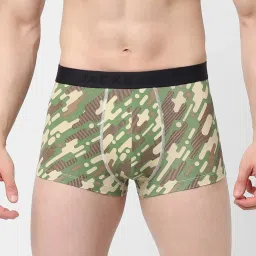 Jack & Jones Green Regular Fit Printed Trunks image 1