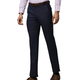 Raymond Dark Blue Slim Fit Trousers image 3