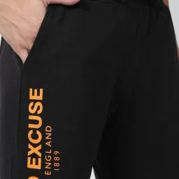 Peter England Black Cotton Regular Fit Printed Joggers image 4