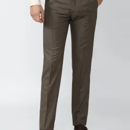 Van Heusen Brown Slim Fit Trousers image 1