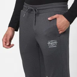 Jack & Jones Grey Regular Fit Printed Trackpants image 4