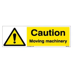 SUNSIGNS Caution Moving Machinery Signages Size 300x100 mm HP Print + Vinyl, SN0122-image-68
