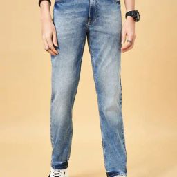 SF Jeans by Pantaloons Light Blue Straight Fit Jeans-picture-8