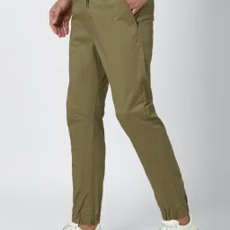 Peter England Green Cotton Skinny Fit Joggers image 3