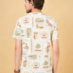 Urban Ranger by Pantaloons Vanilla Ice Cotton Slim Fit Printed T-Shirt image 2