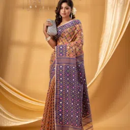 Desh Bidesh Blue Cotton Geometric Saree image 3
