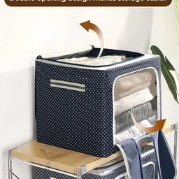 Sittella Blue Set of 2 Foldable Wardrobe Organizer image 2