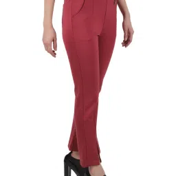 Monte Carlo Maroon Mid Rise Pants image 4