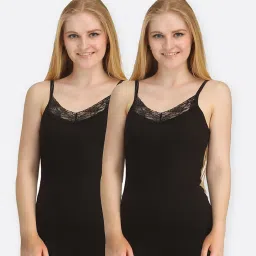 Kanvin Black Lace Thermal Camisole (Pack Of 2) image 1