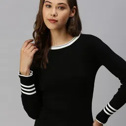 SHOWOFF Round Neck Ribbed Fitted Top image 3