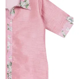 Ahalyaa Kids Pink Floral Print Kurta & Pants image 3