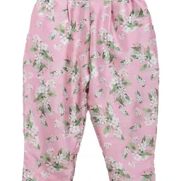 Ahalyaa Kids Pink Floral Print Kurta & Pants image 5