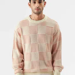 The Souled Store Originals Pink Check Oversized Pullover-picture-39