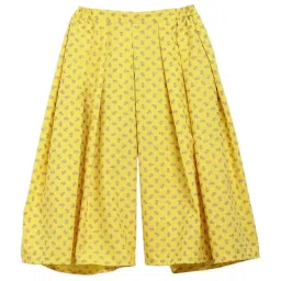 Ahalyaa Kids Yellow Printed Kurta & Palazzo With Jacket image 5