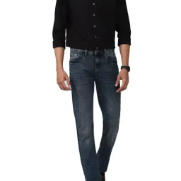 Simon Carter London Regular Navy Lightly Washed Mid Rise Jeans image 5