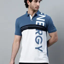 Cantabil White Poly Cotton Regular fit Print Polo T-Shirt-image-12