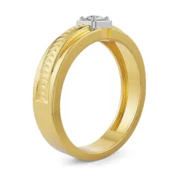 EMORI Yellow Gold Liam Diamond Ring for Men-picture-26