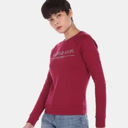 U.S. Polo Assn. Red Full Sleeves Round Neck Sweatshirt image 3