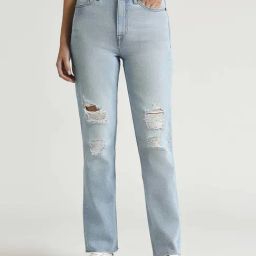 Pepe Jeans Blue Cotton Distressed High Rise Jeans-picture-19