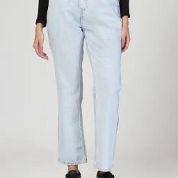 Style Quotient Women Blue Relaxed Fit High Rise Cotton Jeans-picture-42