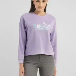 Levi's Purple Cotton Graphic Print Sweatshirt-image-36