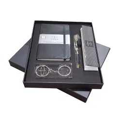 Parker ASTER Matte Black Gold Plated GT Roller Ball Pen with A5 Notebook (Black), 8901198155416 image 1
